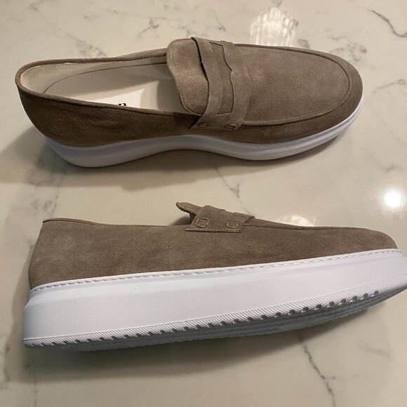NEW kiton suede calfskin slip on penny loafers main image 4
